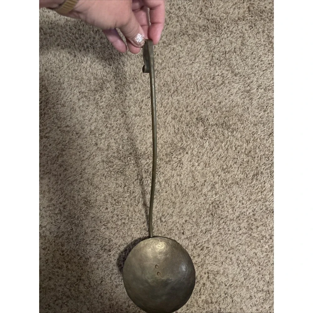 Vintage Copper Ladle Water Dipper Antique Hammered 14